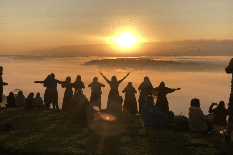 Goddess Sunrise at Glastonbury Tor.