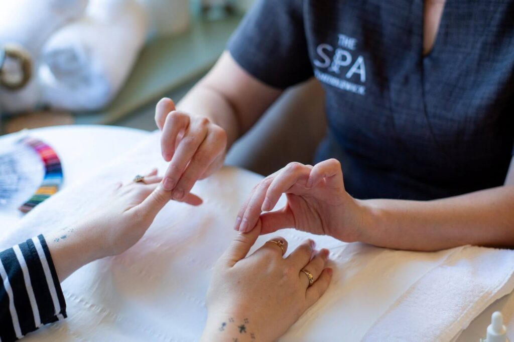 A Middlewick Spa manicure in action