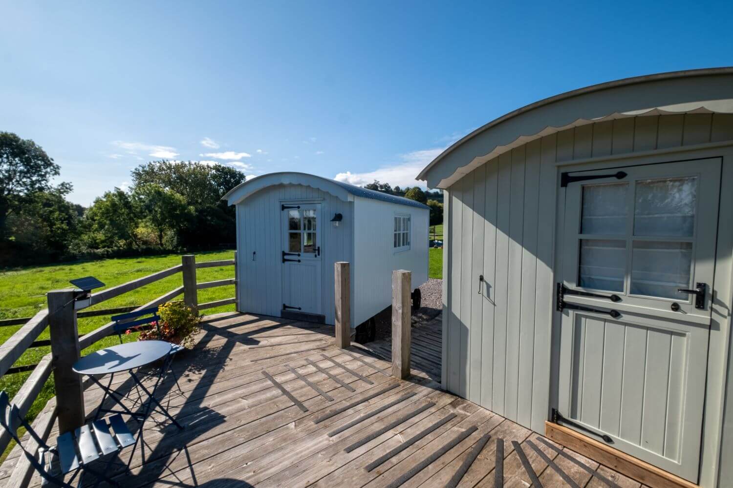Middlewick Spa's shepherd's hut treatment rooms