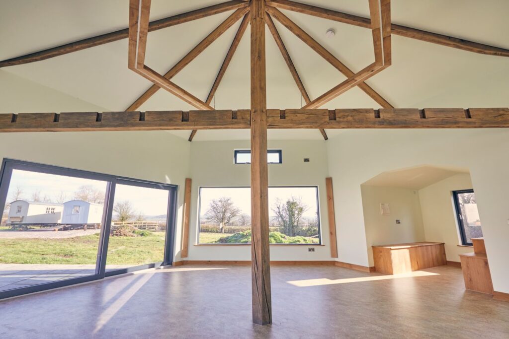 Hexagonal wooden building